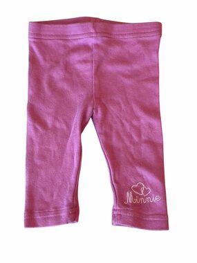 Disney Minnie Mouse Pink Leggings Girls Size 3M Embroidered Logo Cotton Baby